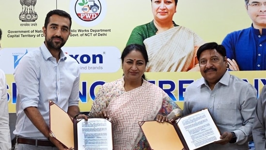 Delhi chief minister Rekha Gupta said the initiative would make better use of existing urban spaces and improve Delhi’s appearance and quality of life. (Arvind Yadav/ HT Photo)
