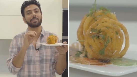 Ranveer Brar's aloo jalebi chaat takes approximately 45 minutes to make. 