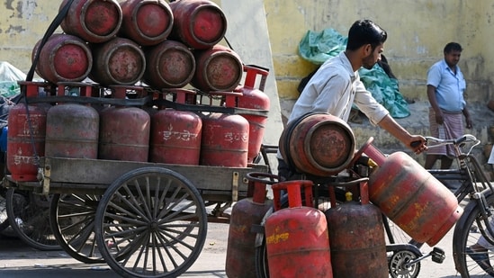 The rise in LPG imports during April-June was partly driven by global energy supply disruptions linked to the war in West Asia. (Sanjeev Verma/HT photo)