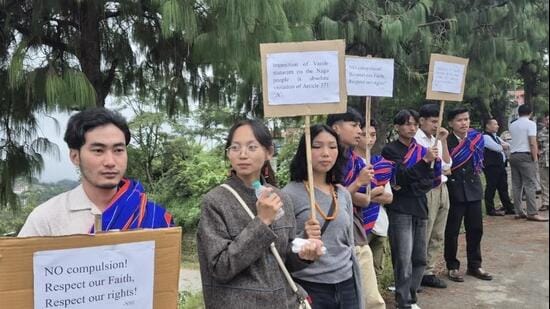Naga students’ body marches to assembly against Vande Mataram imposition