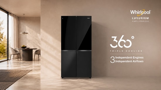 Whirlpool's convertible compartment switches modes in 30 minutes, with flexible storage and crisper access.
