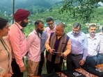 Chief Principal Census Officer of Ladakh and Jammu Kashmir Amit Sharma interacts during the Inauguration of Census 2027 Phase-II population enumeration begins across snowbound areas.