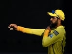 Ruturaj Gaikwad gestures during the IPL 2026 match between CSK and LSG.