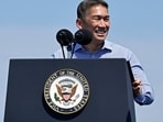 NEW YORK, NEW YORK - JULY 04: Acting Secretary of the Navy Hung Cao speaks during an International Naval Review aboard the USS Kearsarge in New York Harbor on July 04, 2026 in New York City. (Photo by Vincent Alban / GETTY IMAGES NORTH AMERICA / Getty Images via AFP)