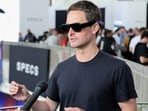 Snap CEO Evan Spiegel wore the company’s smartglasses at an event in June in Long Beach, Calif.