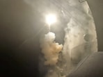 A screengrab from a video obtained from social media on September 1, 2026, shows a missile launch on the day US Central Command (CENTCOM) said US forces carried out strikes on Iranian military target. (REUTERS)
