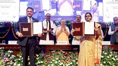 CM Yogi Adityanath witnesses the exchange of an MoU between the UP government and SBI at the launch of UPCOS, in Lucknow on Wednesday. (ANI) CM Yogi Adityanath witnesses the exchange of an MoU between the UP government and SBI at the launch of UPCOS, in Lucknow on Wednesday. (ANI)