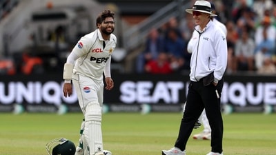 Pakistan's Imam-ul-Haq reacts to an injury on the opening day of the first test match between England and Pakistan at Headingley cricket ground (AFP) Pakistan's Imam-ul-Haq reacts to an injury on the opening day of the first test match between England and Pakistan at Headingley cricket ground (AFP)