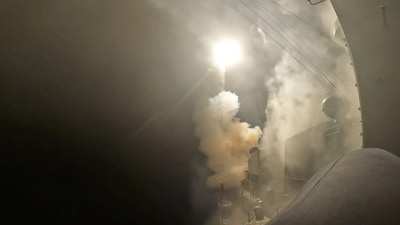 A screengrab from a video obtained from social media on September 1, 2026, shows a missile launch on the day U.S. Central Command (CENTCOM) said U.S. forces carried out strikes on Iranian military target. (REUTERS)