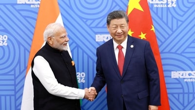 It was only following the October 2024 summit meeting between Prime Minister Narendra Modi and President Xi at the sidelines of the 16th BRICS summit in Kazan, that the subject of restarting talks were taken up again. (Photo credit: Reuters) It was only following the October 2024 summit meeting between Prime Minister Narendra Modi and President Xi at the sidelines of the 16th BRICS summit in Kazan, that the subject of restarting talks were taken up again. (Photo credit: Reuters)
