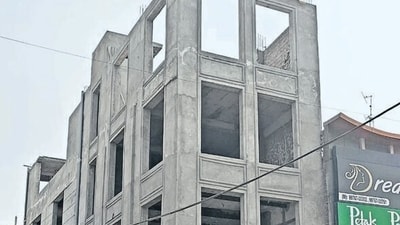 One of the structures in MC’s list of illegal building in Model Town area in Zone D in Ludhiana, on Wednesday. (HT Photo) (HT Photo) One of the structures in MC’s list of illegal building in Model Town area in Zone D in Ludhiana, on Wednesday. (HT Photo) (HT Photo)