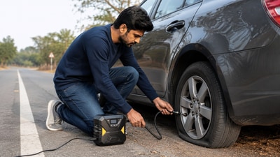 Portable tyre inflator: A must-have gadget for your car, no matter where you go. (AI Generated) Portable tyre inflator: A must-have gadget for your car, no matter where you go. (AI Generated)
