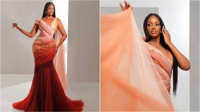 The 'Layers of Life' gown, crafted by Keesha Abdallah for Miss Uganda, draws inspiration from the complexities of a C-section. (Instagram) The 'Layers of Life' gown, crafted by Keesha Abdallah for Miss Uganda, draws inspiration from the complexities of a C-section. (Instagram)