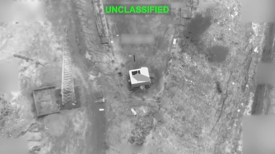 A screengrab from a video obtained from social media on September 1, 2026, shows a view shortly before what U.S. Central Command (CENTCOM) says was a U.S. strike on an Iranian military target.