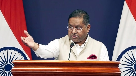 File photo: MEA Spokesperson Randhir Jaiswal addresses a press conference