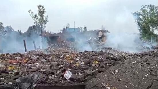 Police and administrative teams are continuing debris removal operations in the affected village in search of people feared missing. (File)
