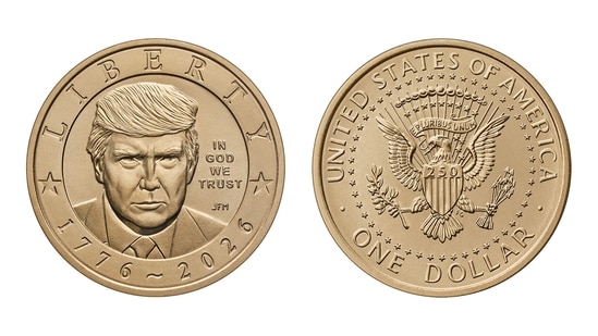 The U.S. Mint has started producing a new $1 coin featuring President Donald Trump's image. (AP Photo/AP staff)