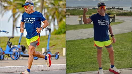 At 68, runner José Aguia defies age stereotypes with impressive speed and fitness. (Instagram/@zeaguiarcorredor)