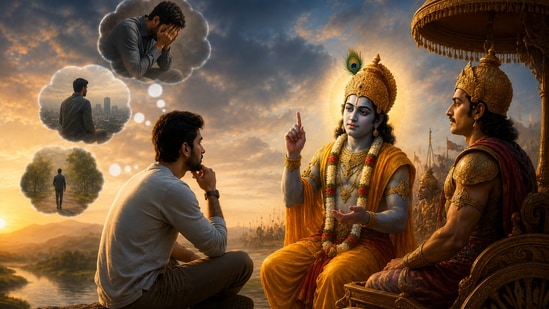 అతిగా ఆలోచించే అలవాటును ఎలా తగ్గించుకోవాలి? గీతలో శ్రీకృష్ణుడి సమాధానం (AI)