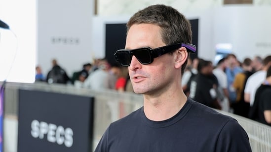Snap CEO Evan Spiegel wore the company’s smartglasses at an event in June in Long Beach, Calif.
