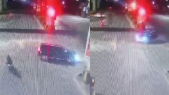 The force of the collision threw the e-rickshaw nearly 50 feet away, while the Endeavour also overturned, police said.