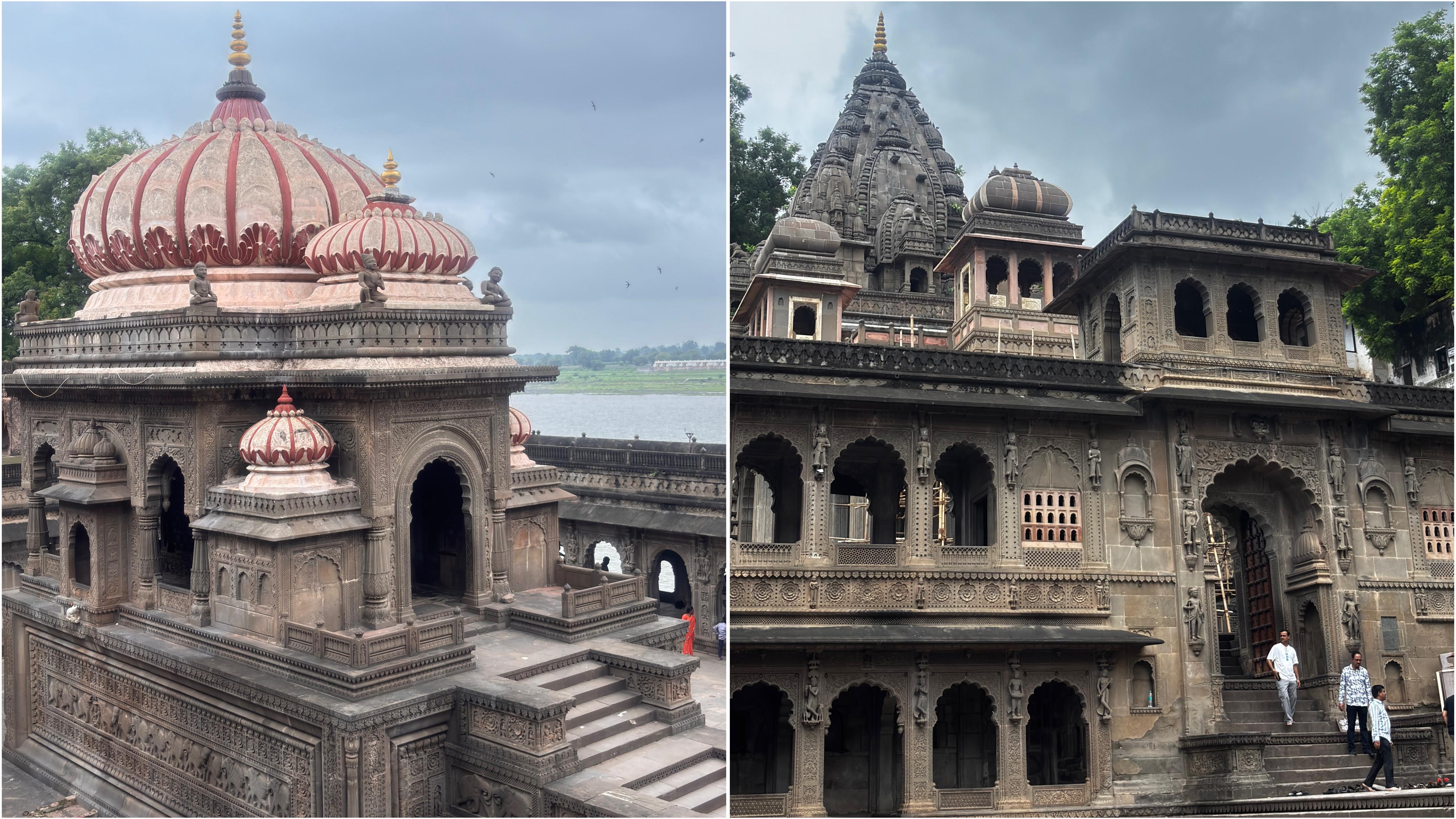 The ghats and temples along the Narmada make the fort feel deeply connected to Maheshwar’s spiritual heritage. (Akanksha Agnihotri) The ghats and temples along the Narmada make the fort feel deeply connected to Maheshwar’s spiritual heritage. (Akanksha Agnihotri)