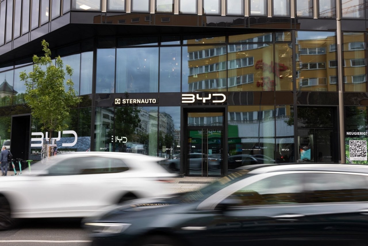Volkswagen competes head-on with Chinese brands such as BYD. A BYD dealership in Berlin. Volkswagen competes head-on with Chinese brands such as BYD. A BYD dealership in Berlin.