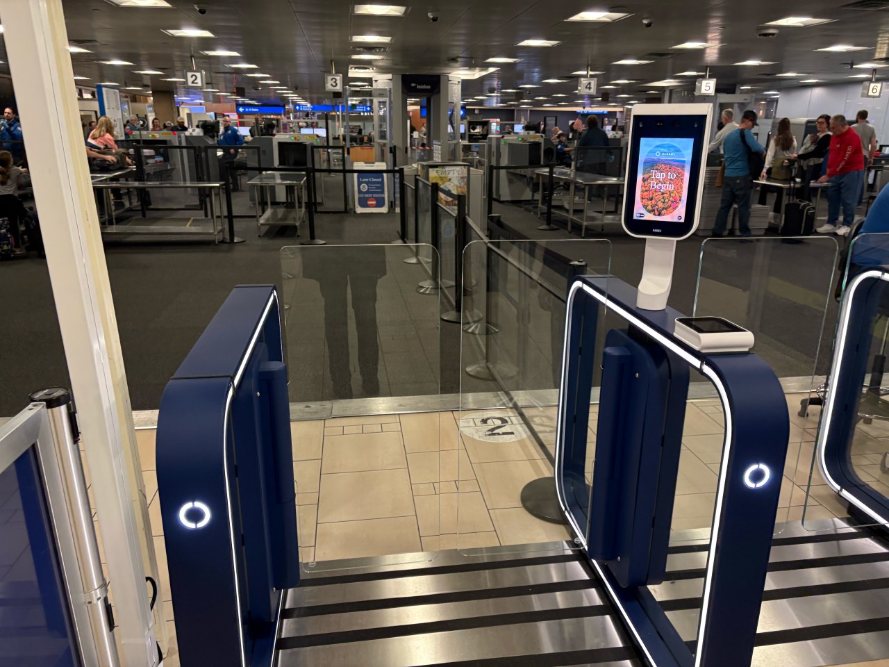 Clear’s biometric gates in Phoenix. Clear’s biometric gates in Phoenix.