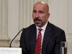 CEO of Uber, Dara Khosrowshahi, speaks during an event at the White House. (REUTERS)