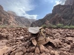 Debris from the Bright Angel Creek flash flood event in Grand Canyon National Park in northern Arizona.