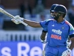 India's Rohit Sharma celebrates his century during the third one-day international (ODI) cricket match between England and India at Lord's cricket ground in London on July 19, 2026. (Photo by Glyn KIRK / AFP) / RESTRICTED TO EDITORIAL USE. NO ASSOCIATION WITH DIRECT COMPETITOR OF SPONSOR, PARTNER, OR SUPPLIER OF THE ECB (AFP)