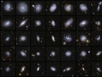 This handout image obtained and released on March 18, 2025 by the ESA/Euclid/Euclid Consortium/NASA shows space telescope Euclid�s new image of examples of galaxies in different shapes, during Euclid first observations of the Deep Field areas. On March 19, 2025, the European space telescope Euclid, a veritable �detective of the dark universe� aided by AI and humans, delivered the first data from a mission designed to help unravel the mystery of dark matter and dark energy.