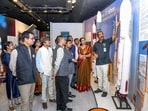 The Jharkhand delegation at Thumba Rocket Launching Station on Thursday (HT PHOTO)
