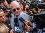 Lindsay Clancy'ss defense attorney Kevin Reddington is surrounded by reporters while leaving the Plymouth Superior Court during the jury deliberation phase of Lindsay Clancy's murder trial in Plymouth, Massachusetts, on September 2, 2026. (Photo by JOSEPH PREZIOSO / AFP)