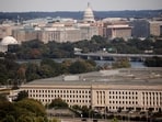 The Pentagon building is seen in Arlington, Virginia.