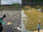 Bittu Tabahi cleans polluted Ajnar river in MP.