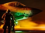 A jet fighter last week on the USS George Washington, recently deployed to the Middle East to support operations in Iran.