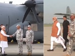 Screengrab from a clip of Prime Minister Narendra Modi visiting Adampur Air Base in Punjab in May last year.