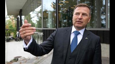 Estonia's then Minister of Defence Hanno Pevkur attends the Nordic-Baltic conference “Unleashed” organised by the Stockholm Chamber of Commerce at Artipelag, Varmdo outside Stockholm, Sweden on August 20. (AFP) Estonia's then Minister of Defence Hanno Pevkur attends the Nordic-Baltic conference “Unleashed” organised by the Stockholm Chamber of Commerce at Artipelag, Varmdo outside Stockholm, Sweden on August 20. (AFP)