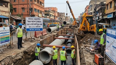 জলযন্ত্রণা থেকে মুক্তি দিতে ৪,৭০০ কোটি টাকার কাজ হবে হাওড়া ও বালিতে। (ছবিটি প্রতীকী, সৌজন্যে Nano Banana দিয়ে তৈরি) জলযন্ত্রণা থেকে মুক্তি দিতে ৪,৭০০ কোটি টাকার কাজ হবে হাওড়া ও বালিতে। (ছবিটি প্রতীকী, সৌজন্যে Nano Banana দিয়ে তৈরি)