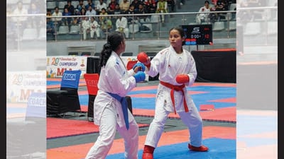 Janmoni Konwar won gold at the All India Independence Cup Karate Championship in August. (INSTAGRAM/@WORLDKARATEFEDERATION) Janmoni Konwar won gold at the All India Independence Cup Karate Championship in August. (INSTAGRAM/@WORLDKARATEFEDERATION)