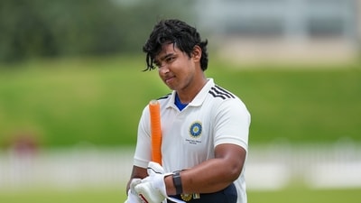 Vaibhav Sooryavanshi returns to pavilion after his dsimissal during the Duleep Trophy semi-final. (PTI) Vaibhav Sooryavanshi returns to pavilion after his dsimissal during the Duleep Trophy semi-final. (PTI)