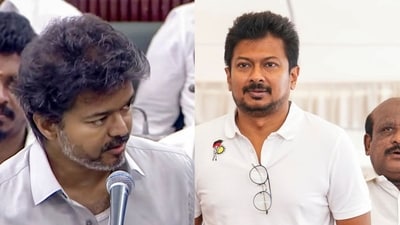 Vijay dared DMK to be seated in assembly on Monday when gives to answers to all allegations levelled against TVK. (PTI)