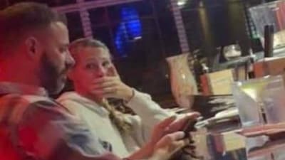 John Paul Miller and Suzie Skinner seen at a bar in an alleged photo. (X/@therobbieharvey)