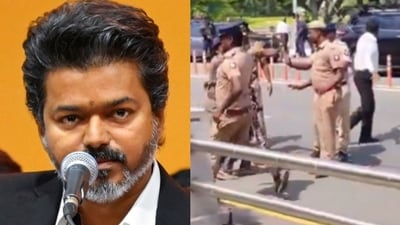 CM Vijay's convoy was briefly stopped when a couple tried to stop his car near Secretariat in Chennai. (PTI/Screengrab from social media)