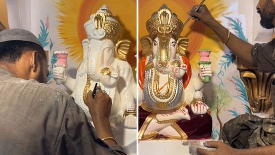 A Pakistani artist painting a Ganapati idol. (Instagram/@theamarparkash)