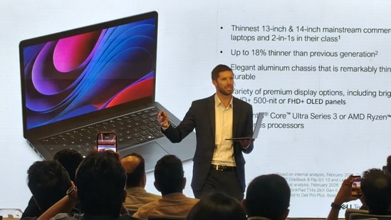 Dell’s new Pro laptops bring on-device AI, flexible configurations and improved mobility to modern workplaces. (Shubh Bhushan - Hindustan Times)