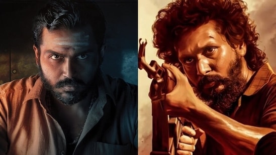 Karthi and Lokesh Kanagaraj in stills from Kaithi and DC.