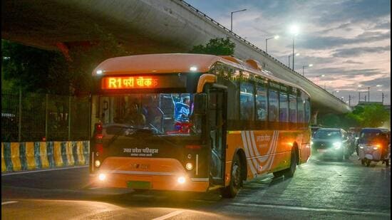 Though UPSRTC operates the public transport facility in coordination with Noida, Greater Noida, and Yamuna authorities in Gautam Budh Nagar, the corporation officials said that they have a limited role in the district. (Sunil Ghosh/HT Photo)