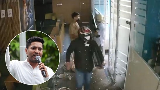 Abhishek Banerjee claimed his office was vandalised. (ANI/TMC sourced)